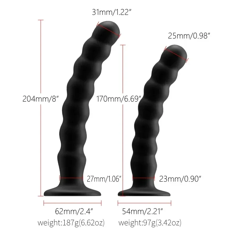 dildo en silicone avec perles tirer