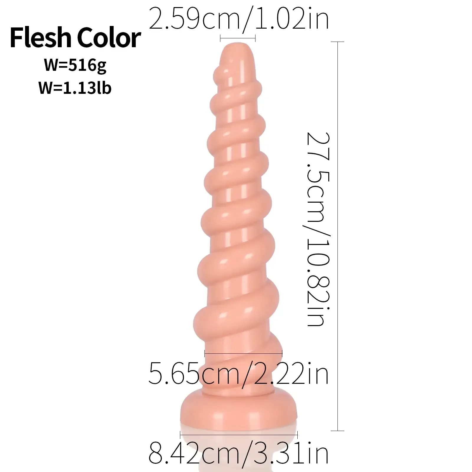 dildo rigide spirale plastique noir