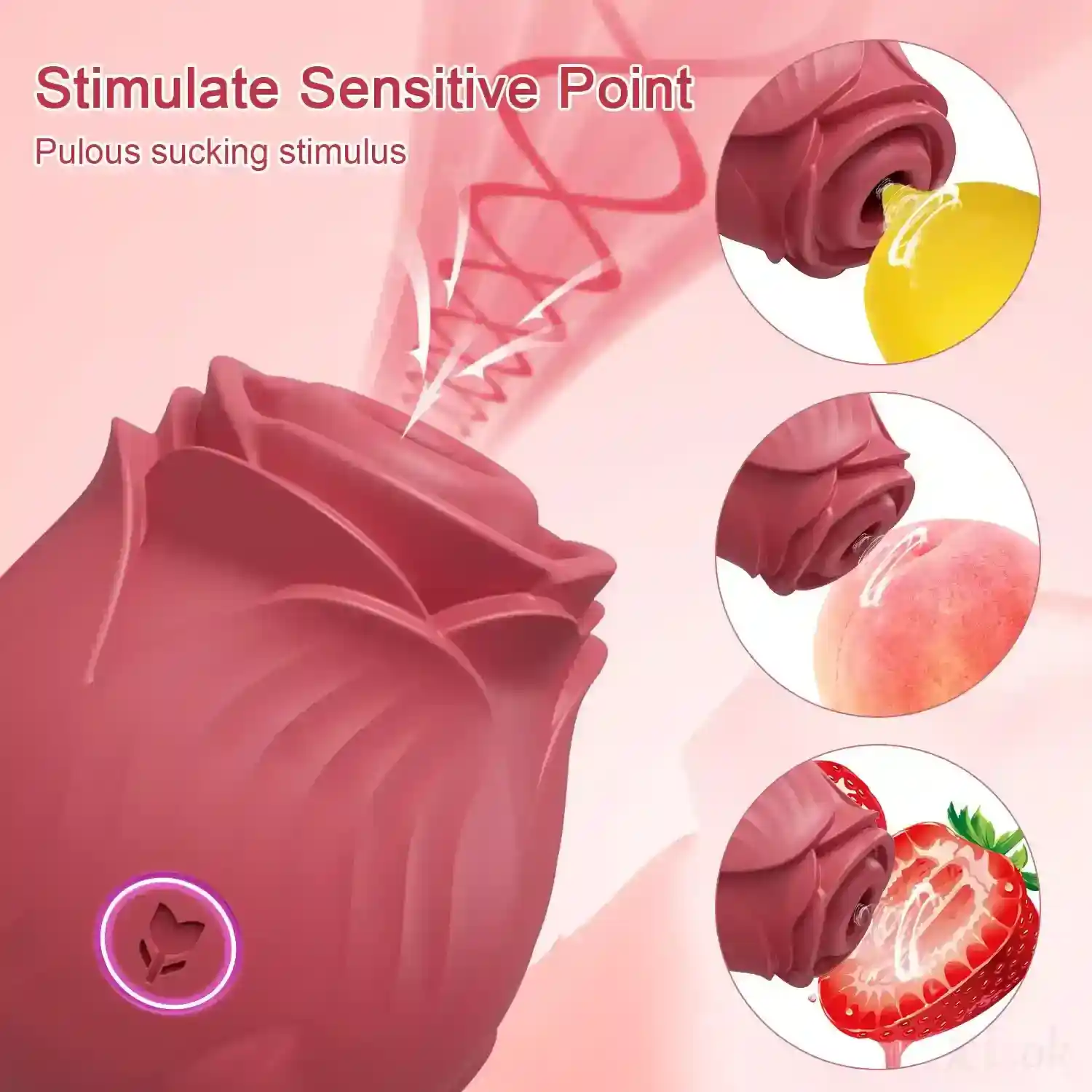 dispositif rose en silicone pour le plaisir