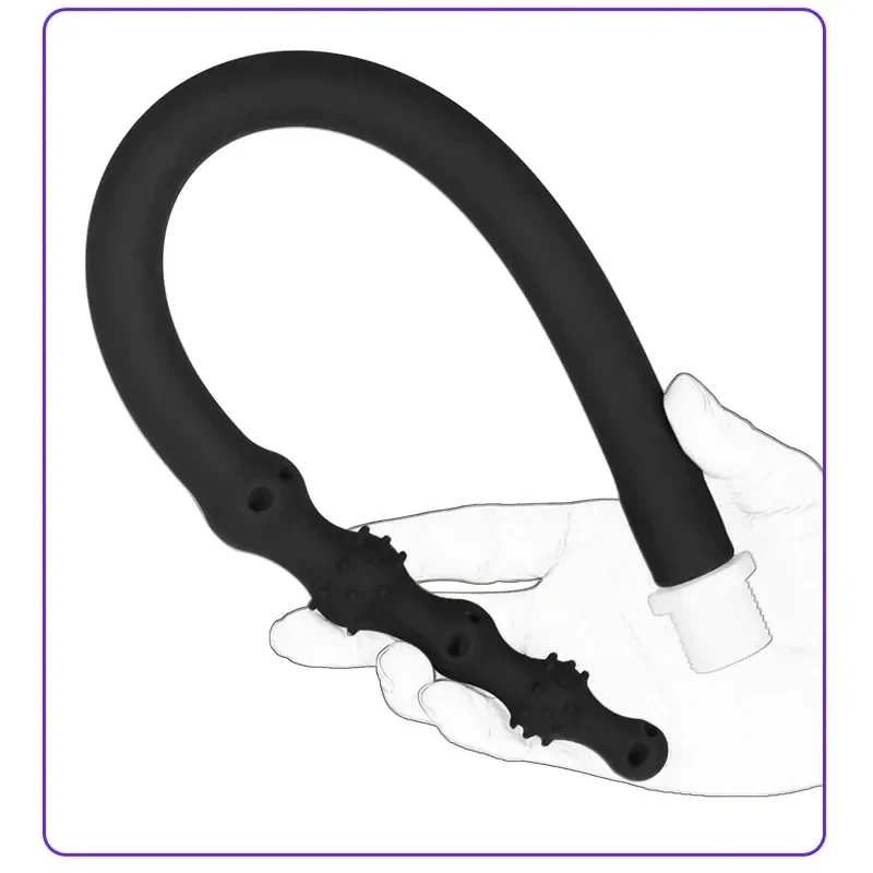 douche anale en silicone medical noir