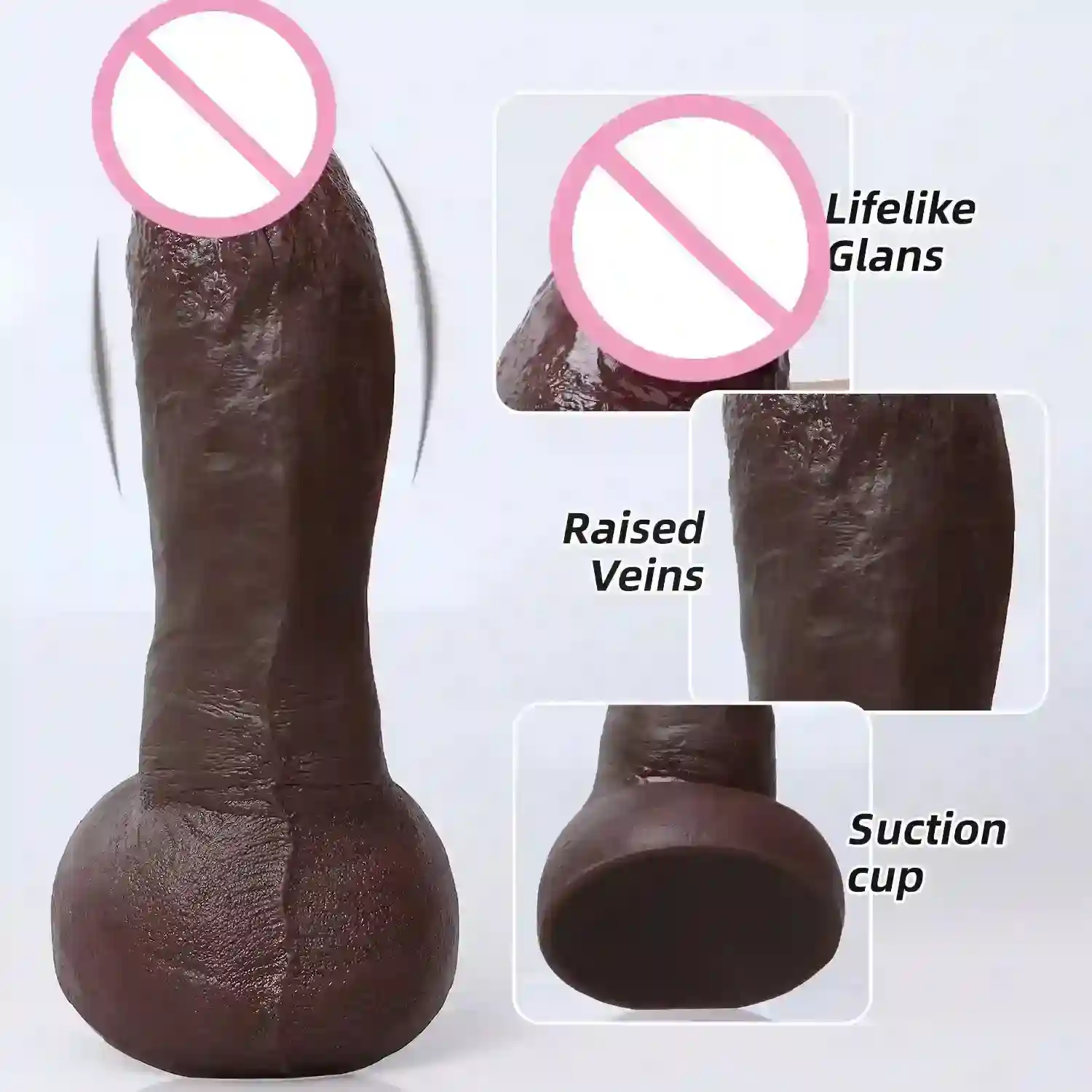godemichet noir en silicone medical flexible