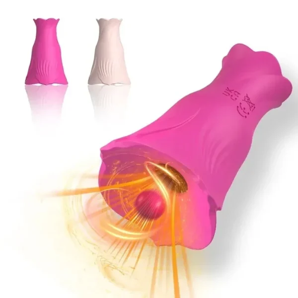 jouet à succion rose en silicone sécuritaire