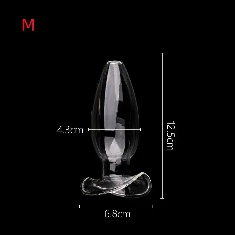 jouet anal creux en verre transparent