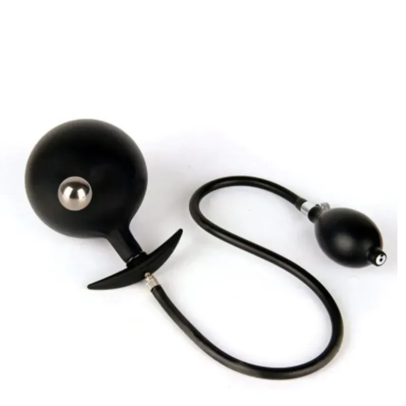 jouet anal gonflable avec bille metallique lestee