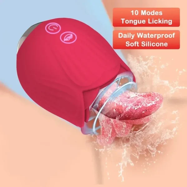 lèche-clitoris rose avec 10 modes de vibration
