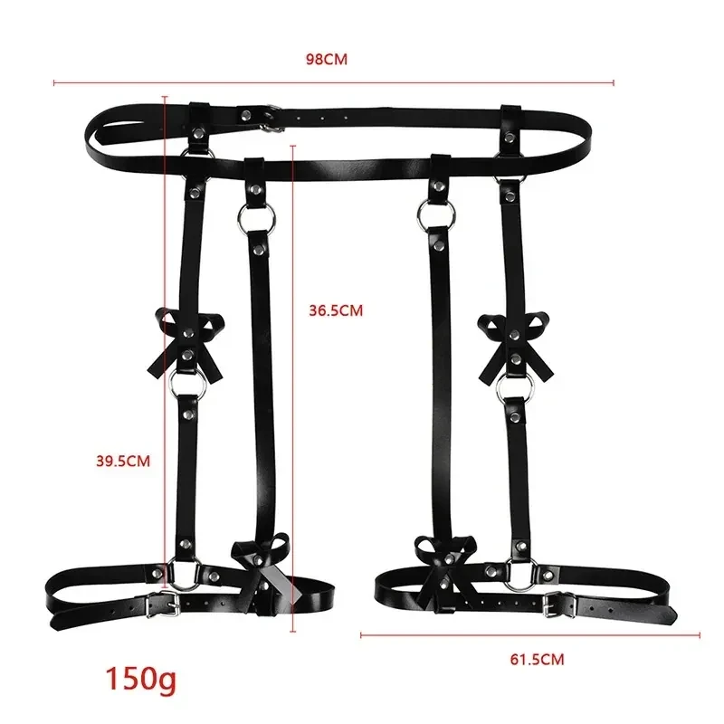 lingerie BDSM reglable en cuir PU noir