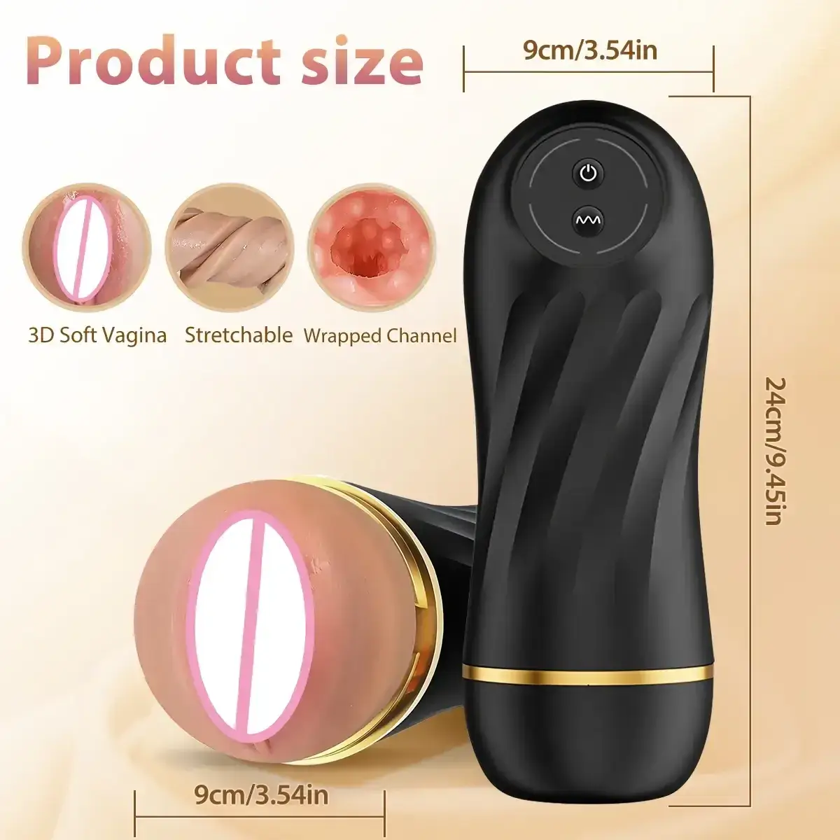 manchon de masturbation pliable 24cm