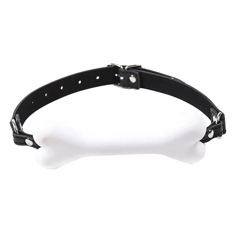 mordant cuir et silicone noir ajustable