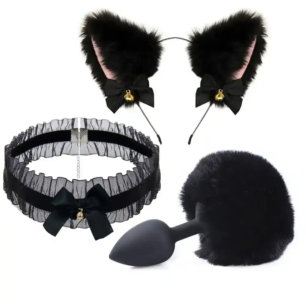 plug anal cosplay acier inoxydable queue fausse fourrure