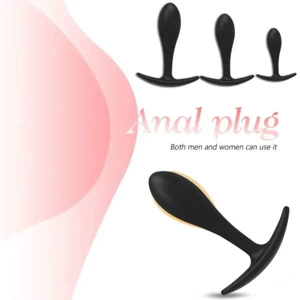 plug anal de couleur noire silicone