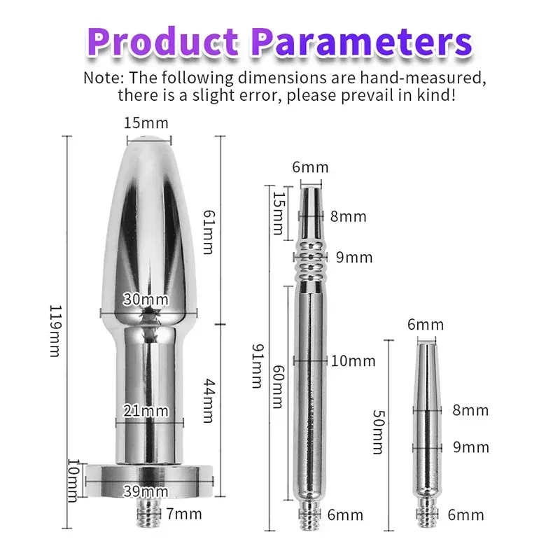 plug anal en acier inoxydable pour exploration anale