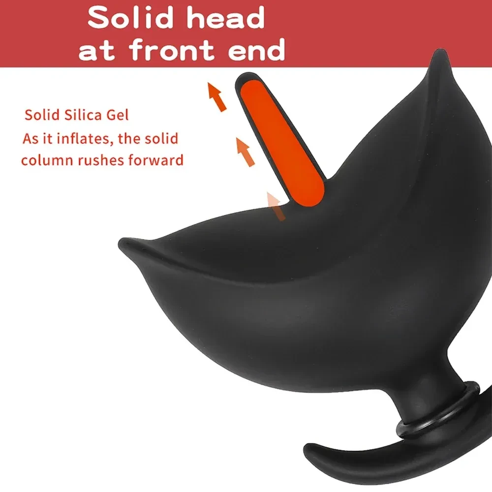 plug anal en silicone liquide noir 12cm