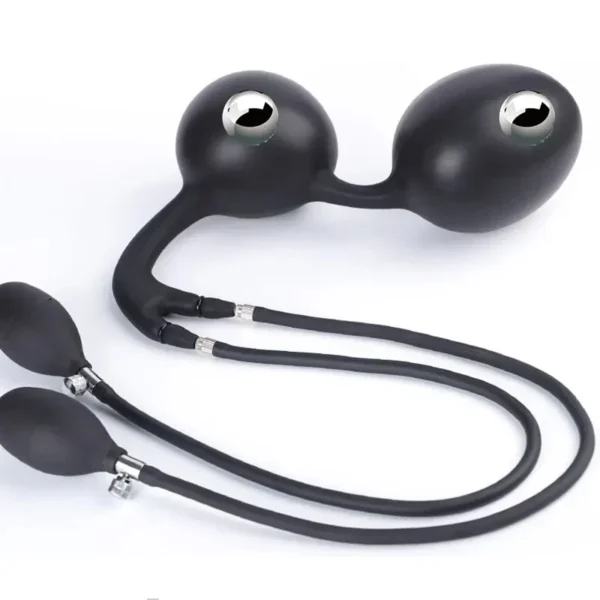 plug anal gonflable bille métallique lestée 5