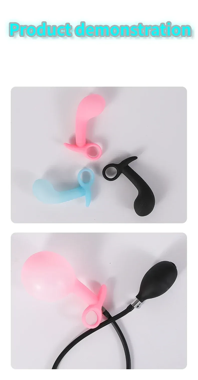 plug anal gonflable bleu lumineux