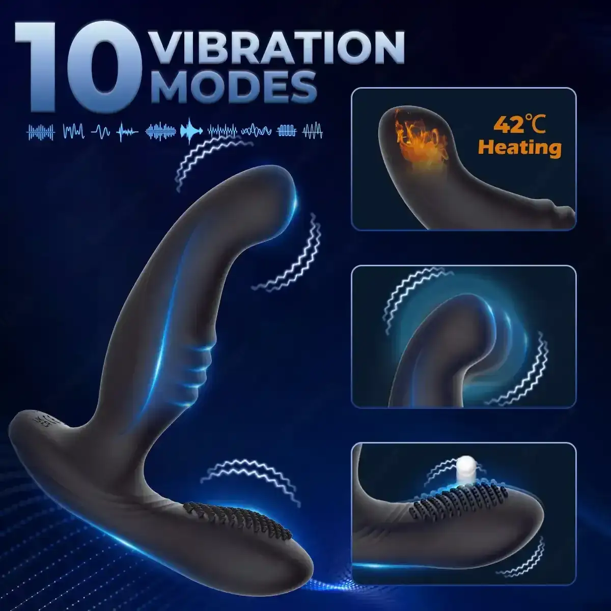 plug anal incurve silicone double moteur