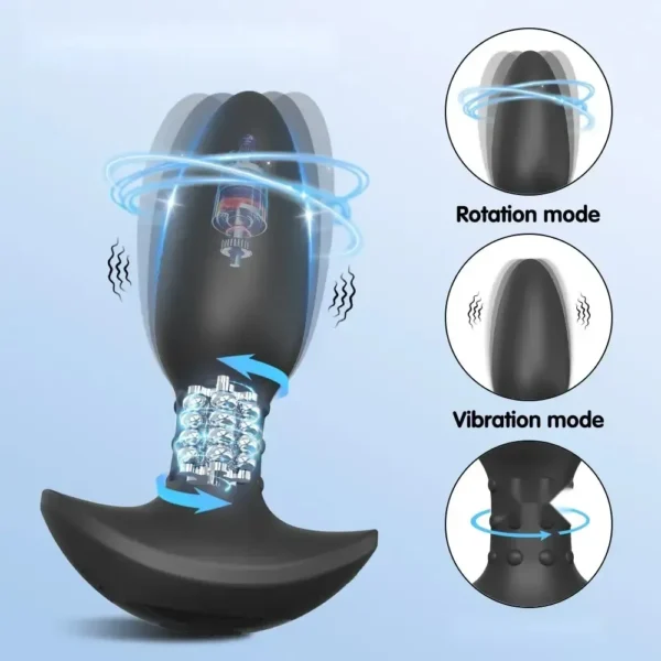 plug anal incurvé télécommandé en silicone