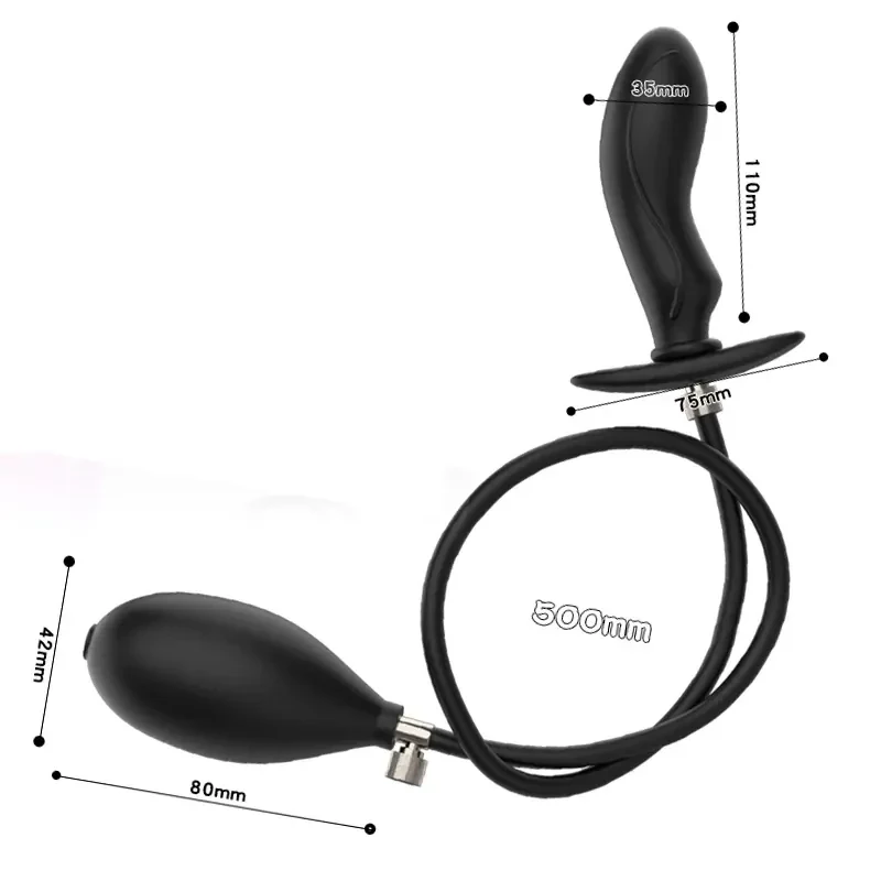 plug anal noir gonflable bille lourde interne 2