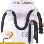 plug anal noir silicone texturé ventouse 1