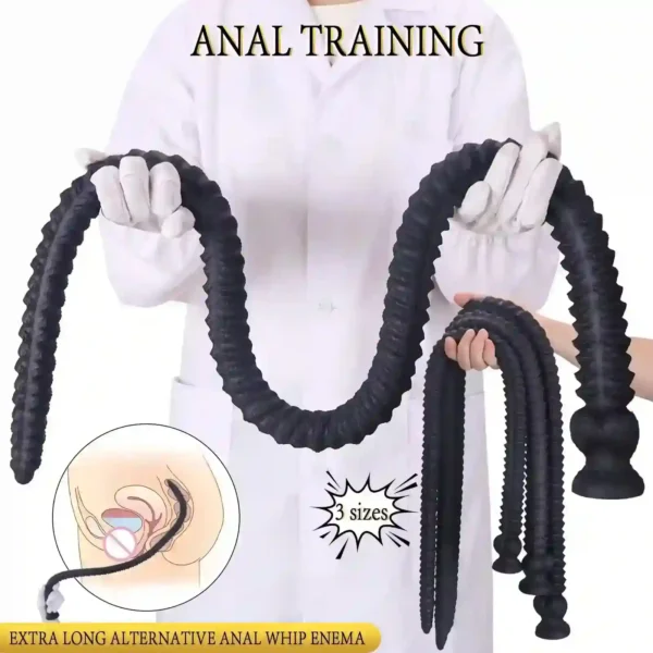 plug anal noir silicone texturé ventouse 1