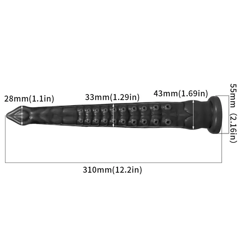 plug anal pieuvre réaliste ventouse corps souple 55mm
