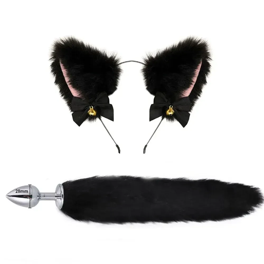 plug anal queue renard fausse fourrure stainless steel