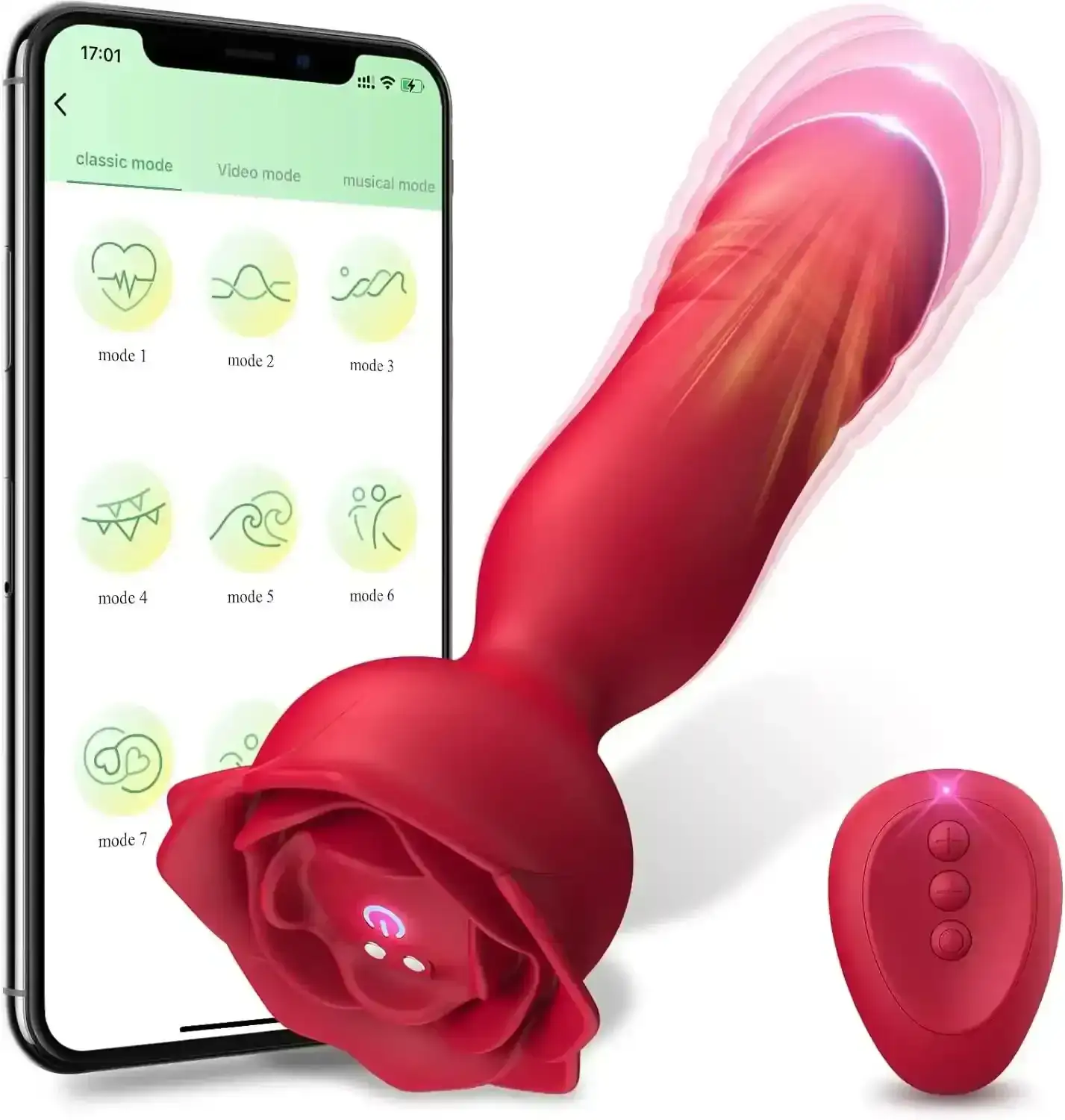 plug anal rose forme petale double plaisir