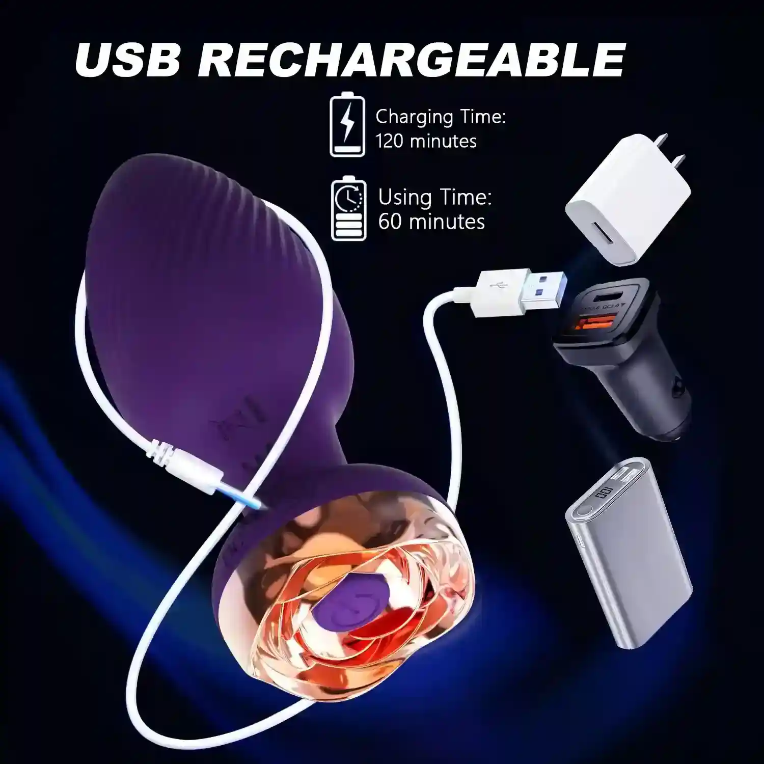 plug anal silicone rose rechargeable