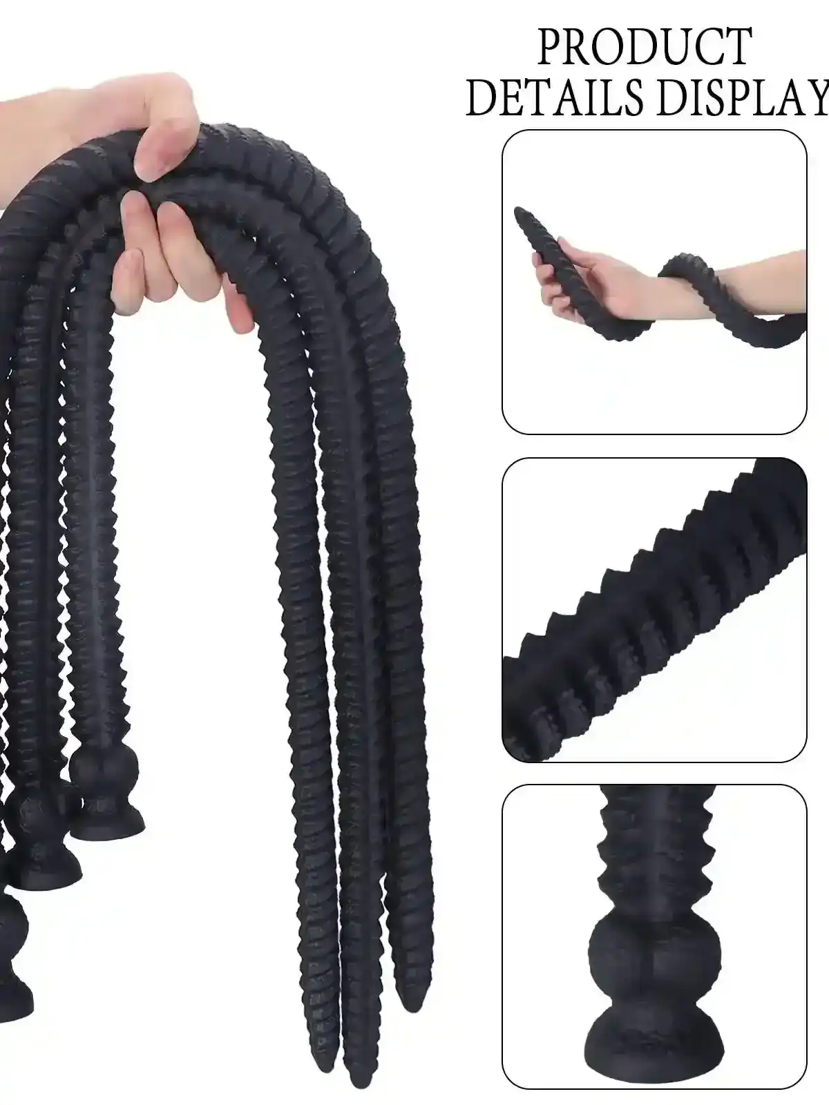 plug anal texture avec ventouse noire