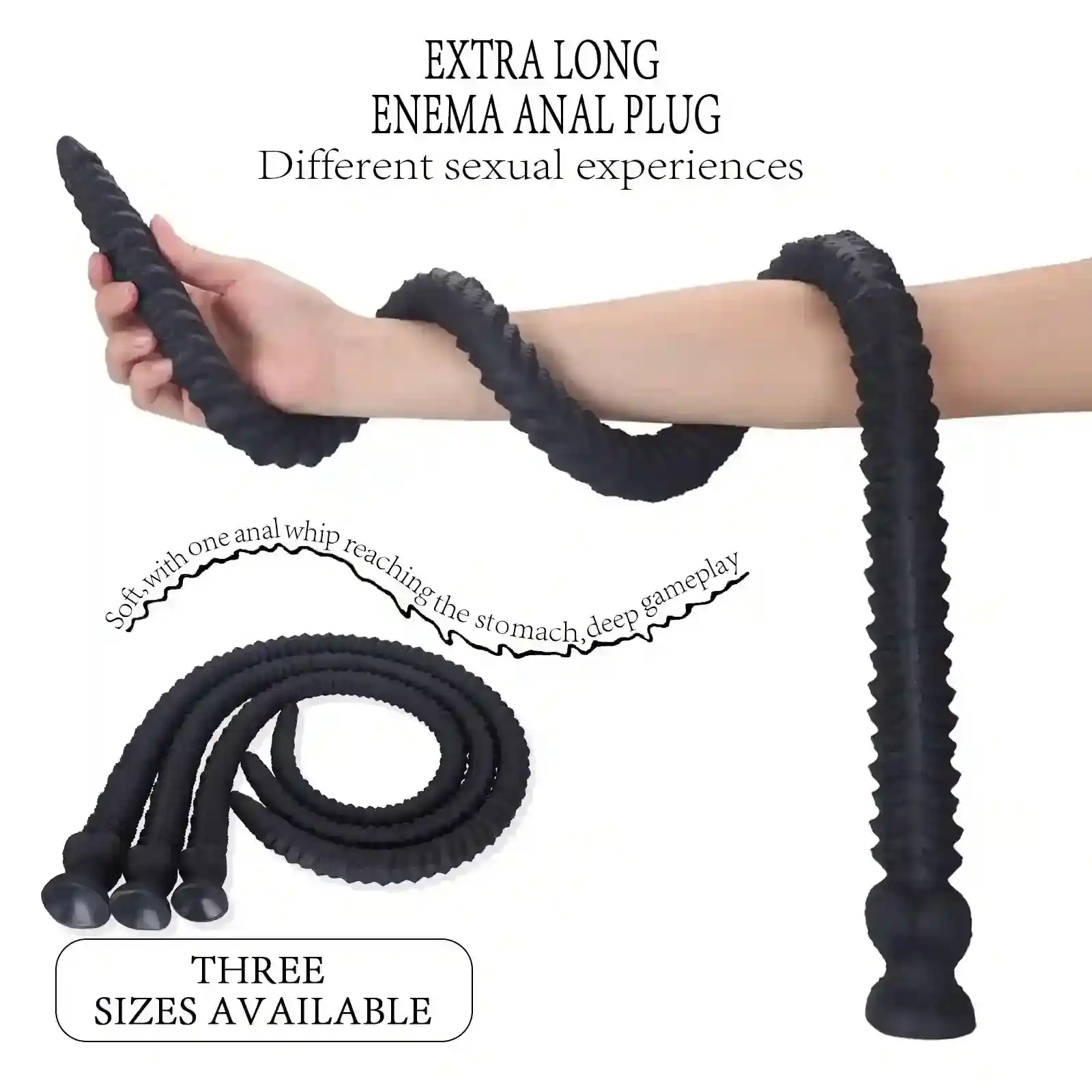 plug anal texturé avec ventouse taille l