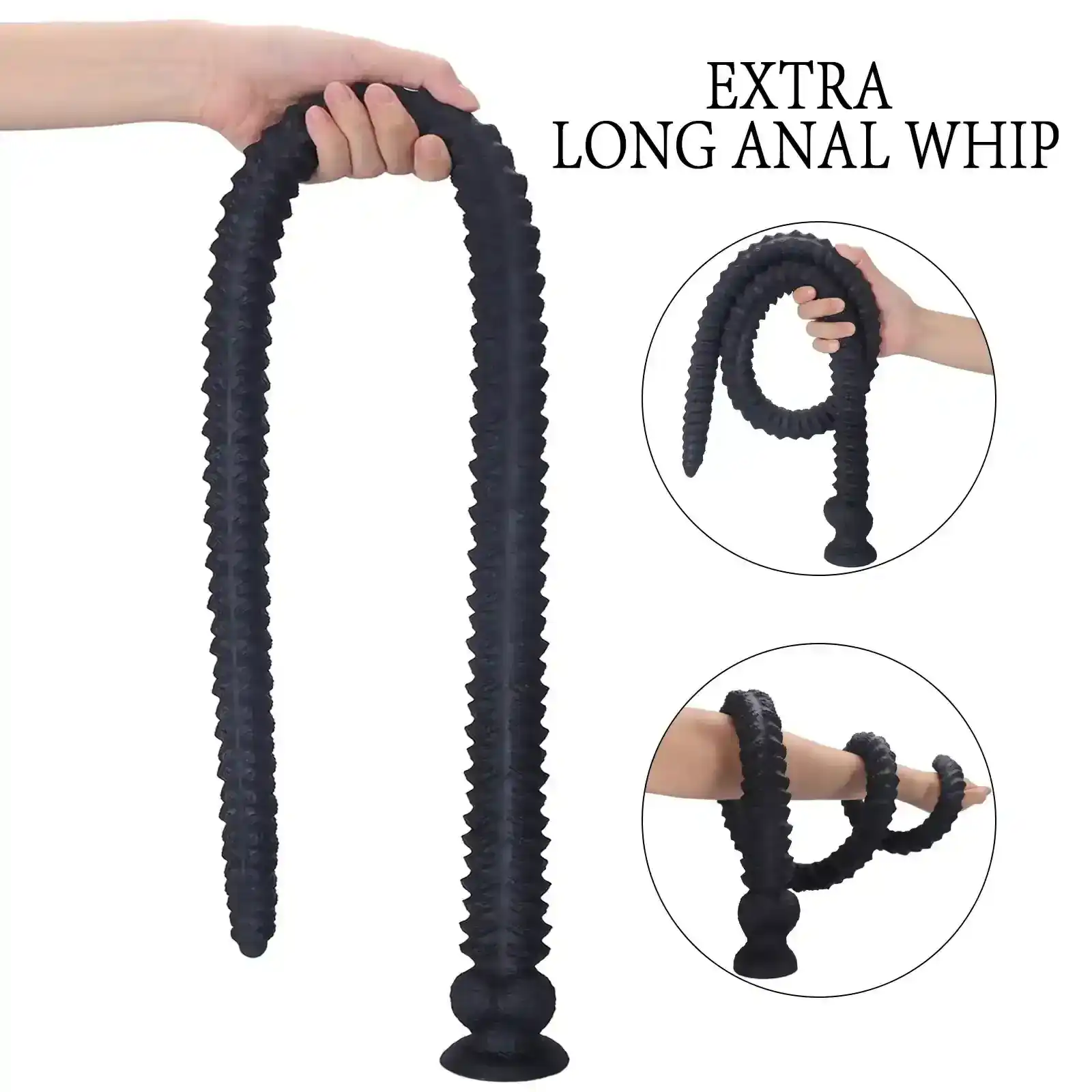 plug anal texture longue ventouse silicone