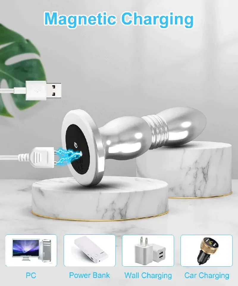 plug anal vibrant acier inoxydable lisse