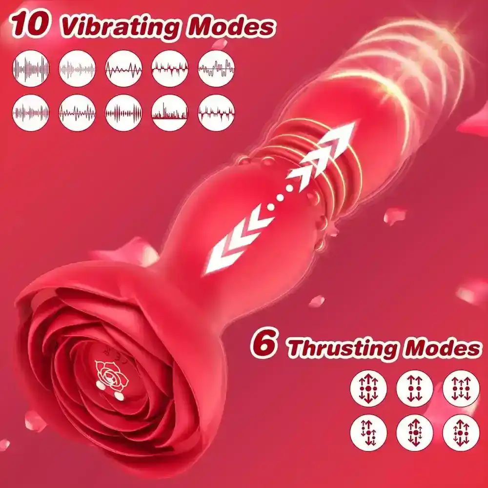 plug anal vibrant silicone medical rose
