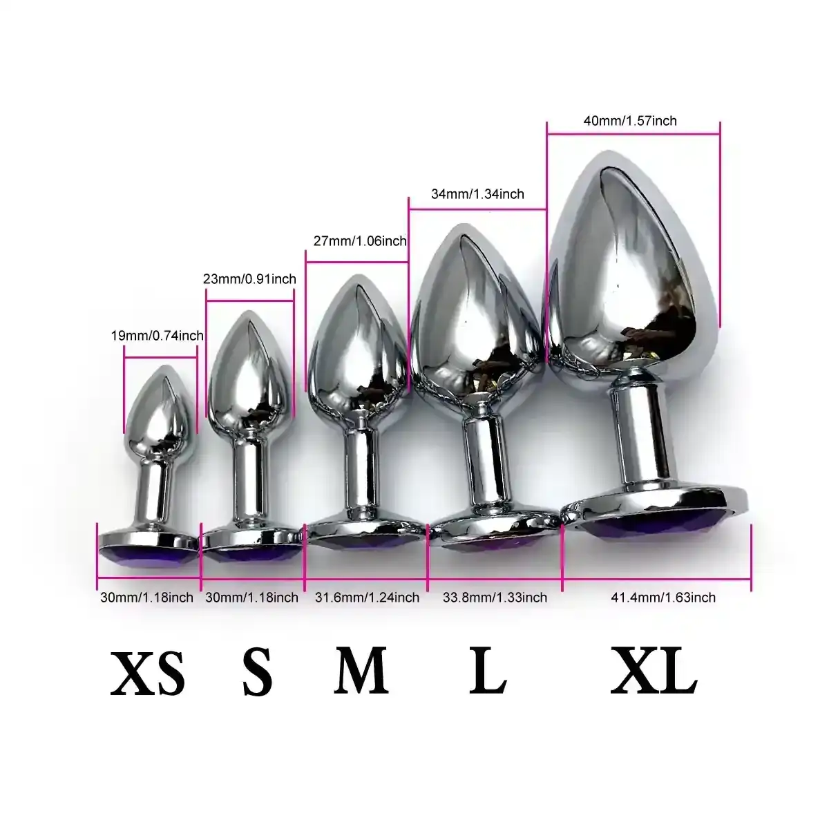 sextoy anal conique en metal poli