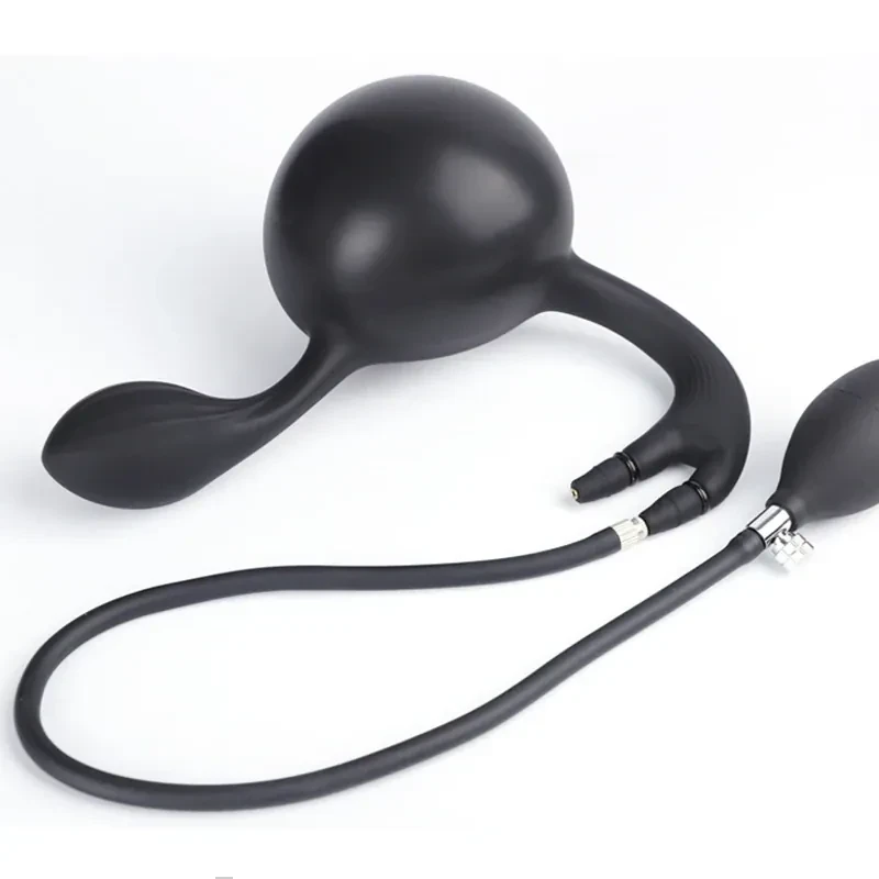 sextoy anal gonflable noir avec bille interne 1