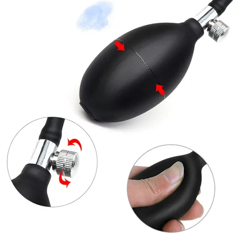 sextoy anal gonflable noir avec bille interne 2