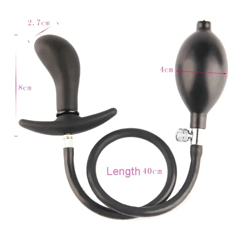 sextoy anal gonflable noir avec bille interne 3