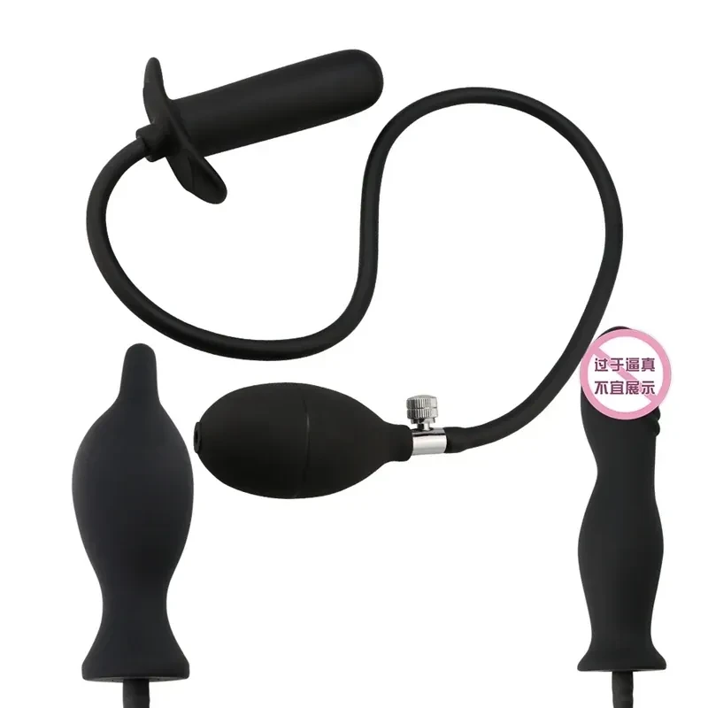 sextoy anal gonflable noir avec bille interne 4