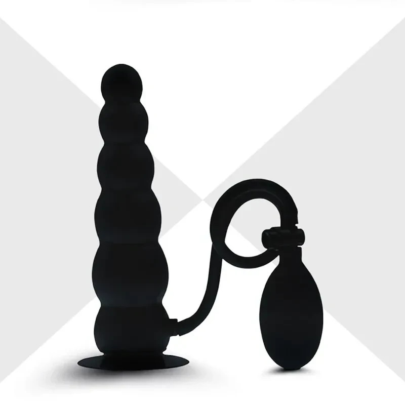 sextoy anal gonflable noir en silicone