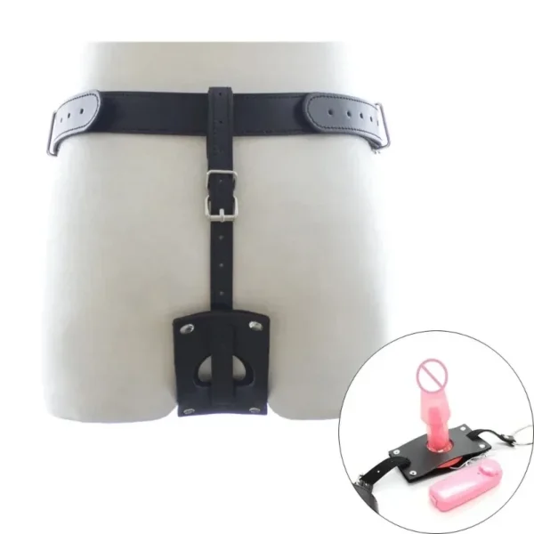 sextoy anal vibrant en similicuir
