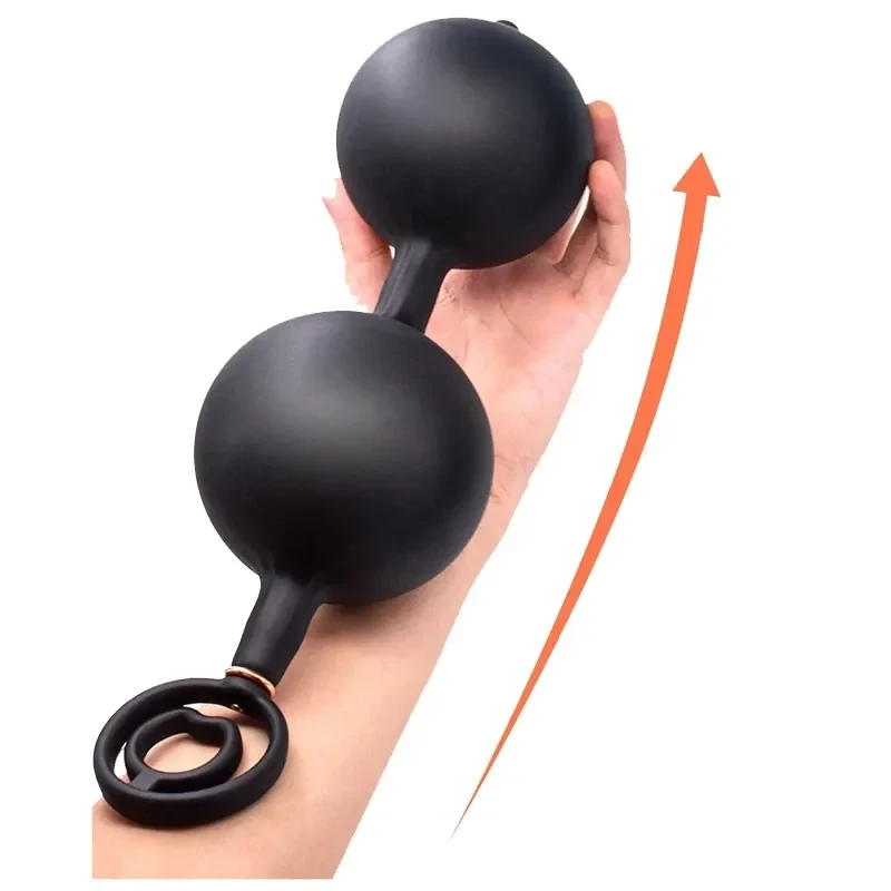 sextoy gonflable avec bille metallique lestee noire 1