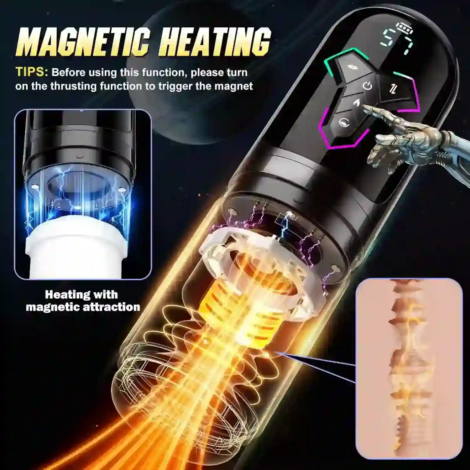sextoy homme a succion et vibrations intenses