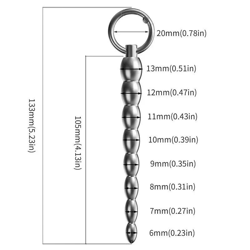 sonde urétrale perlé acier
