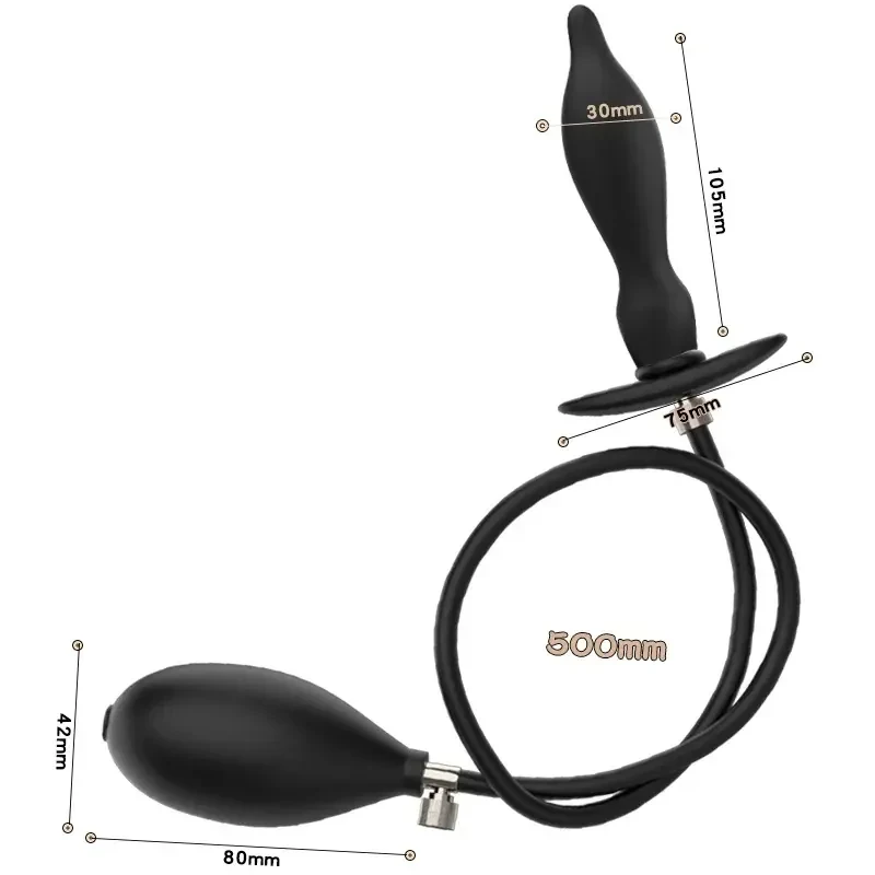 stimulateur prostate gonflable noir en polymere 4