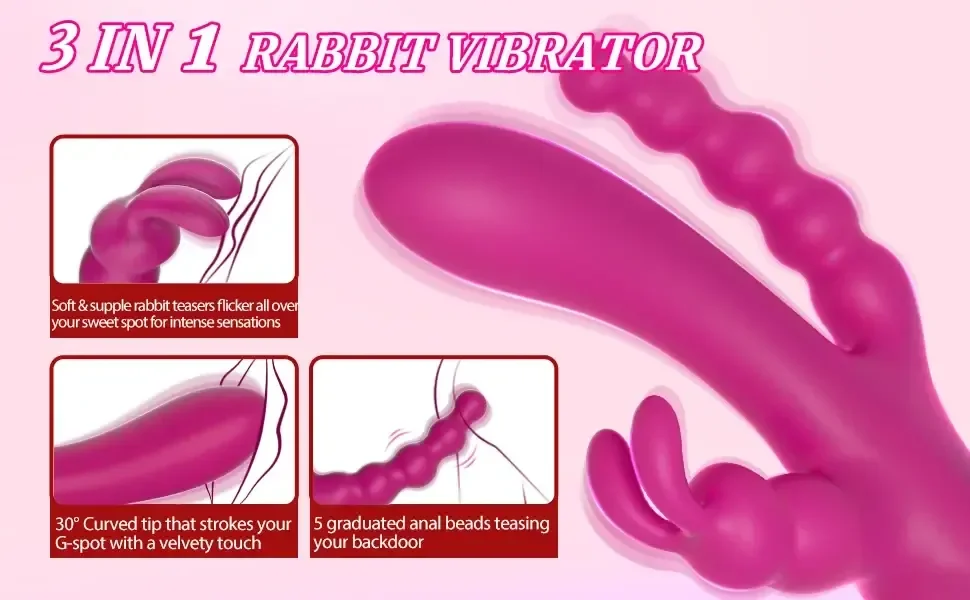 stimulateur rabbit etanche silicone noir