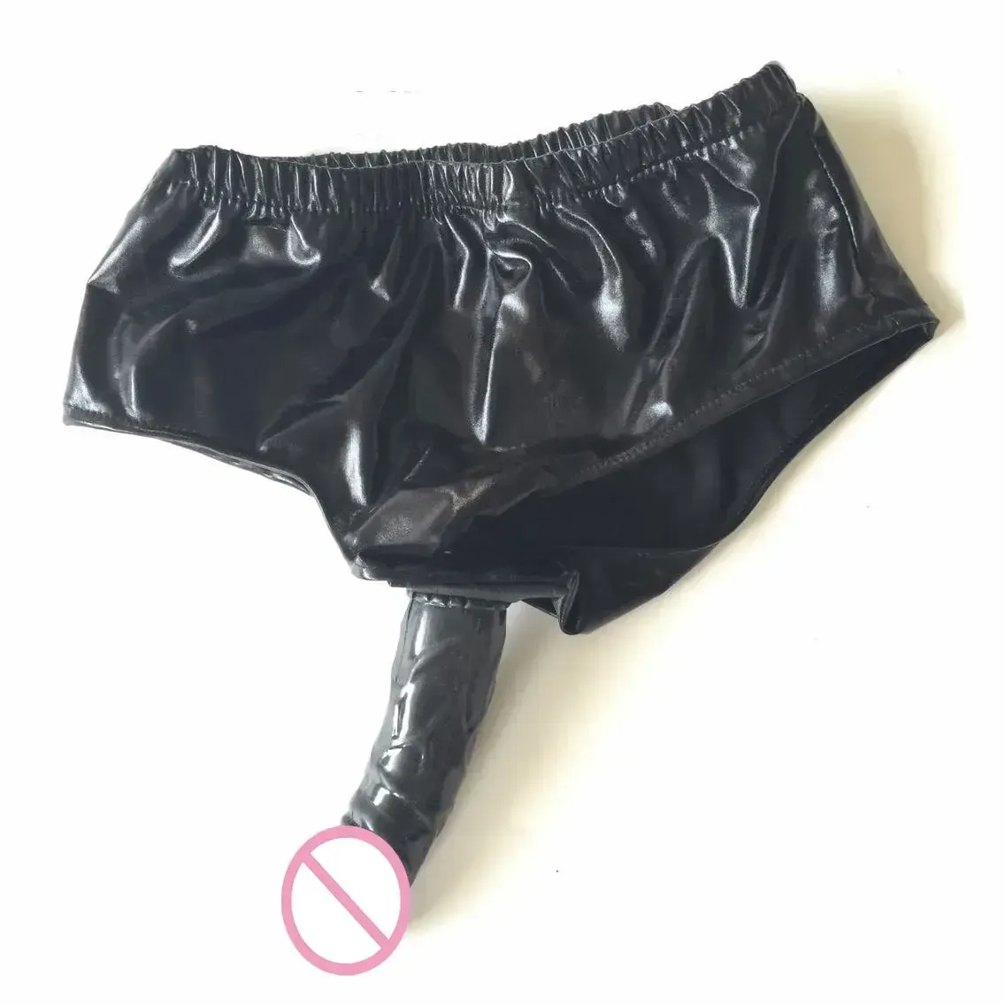 strings en cuir avec plug anal silicone femme