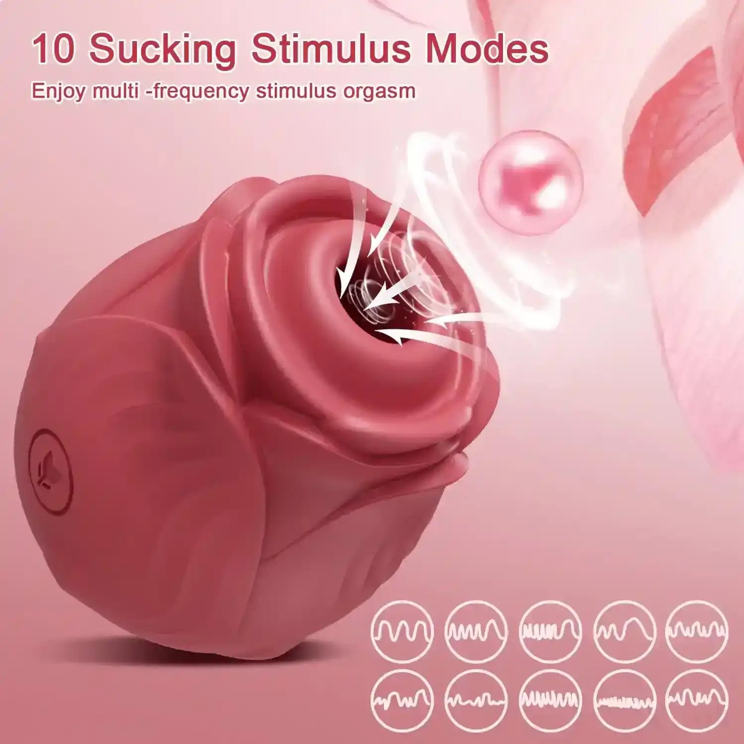 vibrateur rose a succion et vibrations