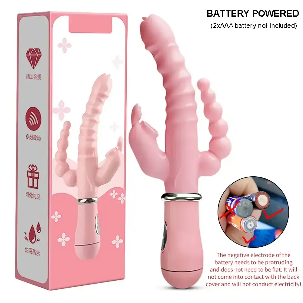 vibrateur rose pour stimulation anale et clitoridienne