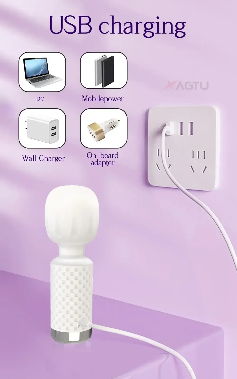 vibromasseur rechargeable usb type baguette